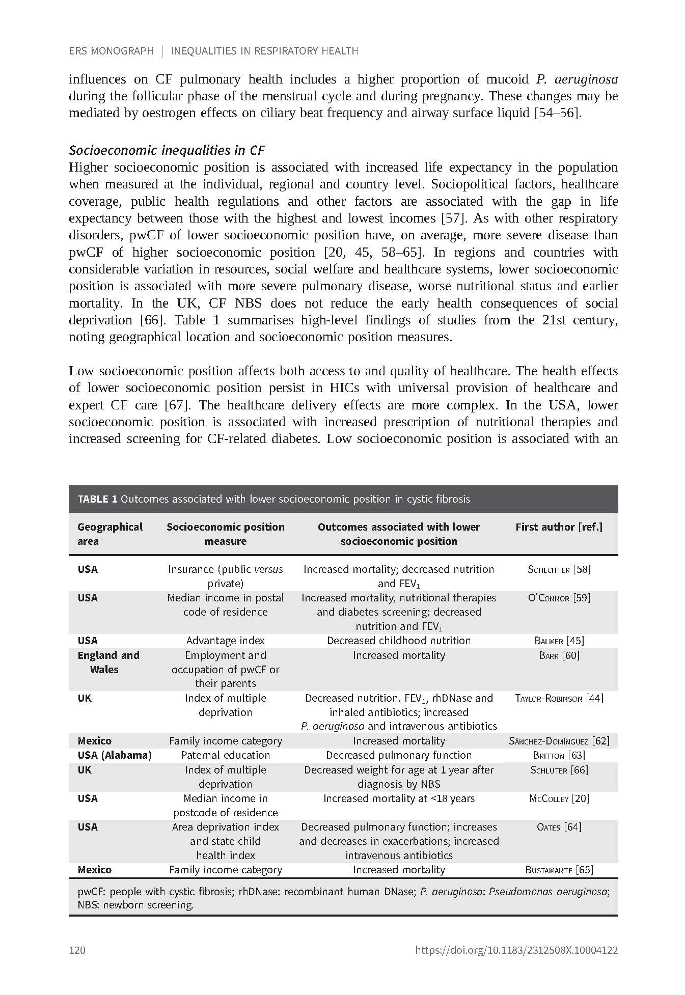 Sample page showing a table